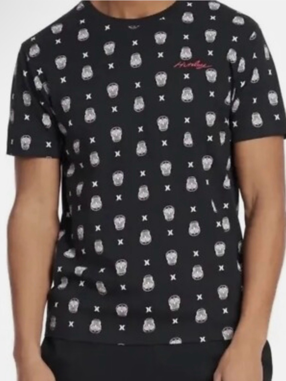Hurley Surf Company Sugar Skull Calavera Black T-Shirt Size Large